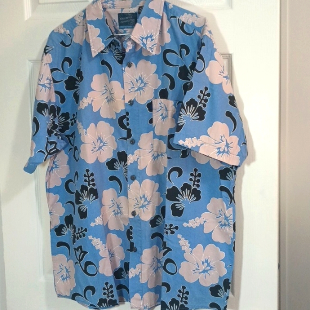 PINEAPPLE CONNECTION VINTAGE HAWAIIAN BUTTON DOWN SHIRT XL like new 100% cotton